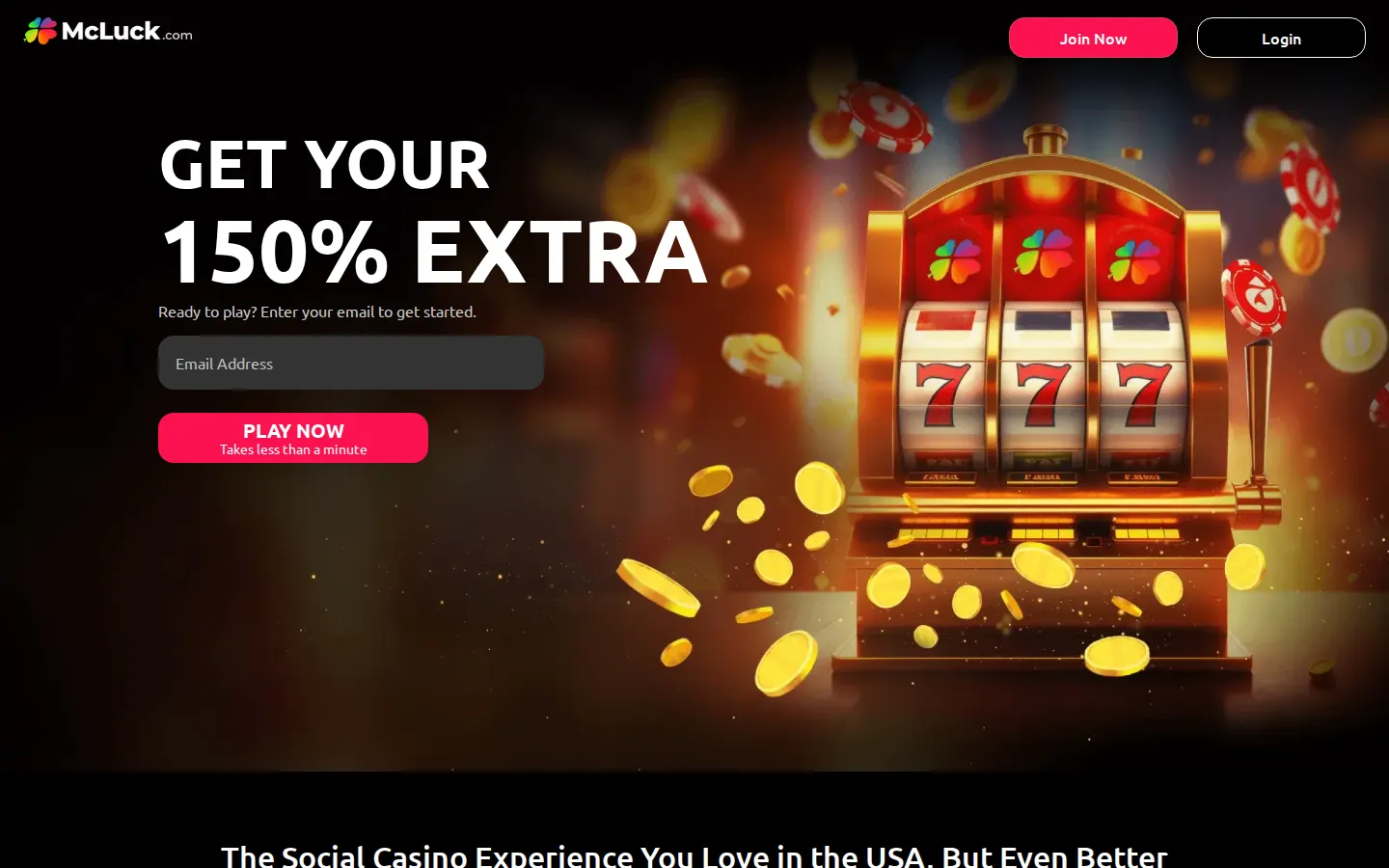 Screenshot of the McLuck website